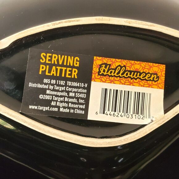 VTG 2003 Target Halloween Serving Platter 3-Section Ceramic 13" Retro Graphics - Picture 4 of 12